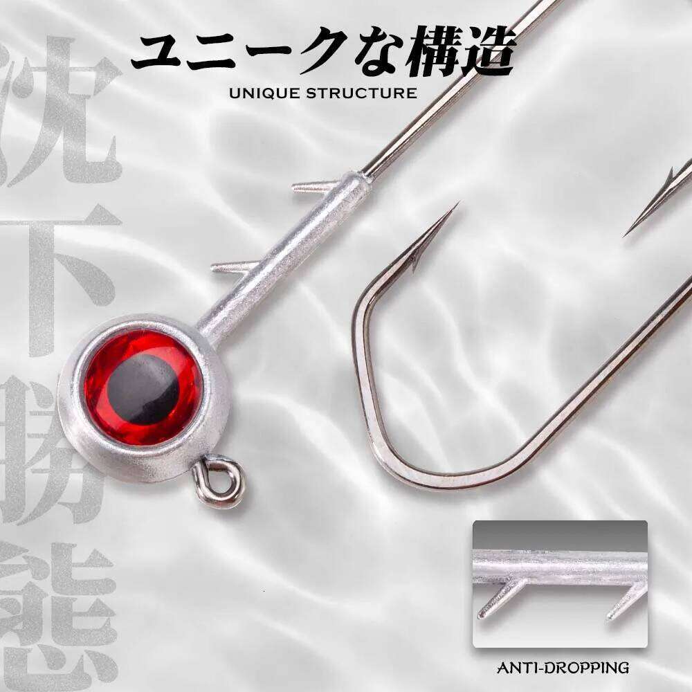 Hunthouse Fishing Hook Set Zinc Alloy With Big Eyes 5g/7g/10g/14g Jigging Jig Screw Head For Soft Lure Fish Gear Accessories S260305