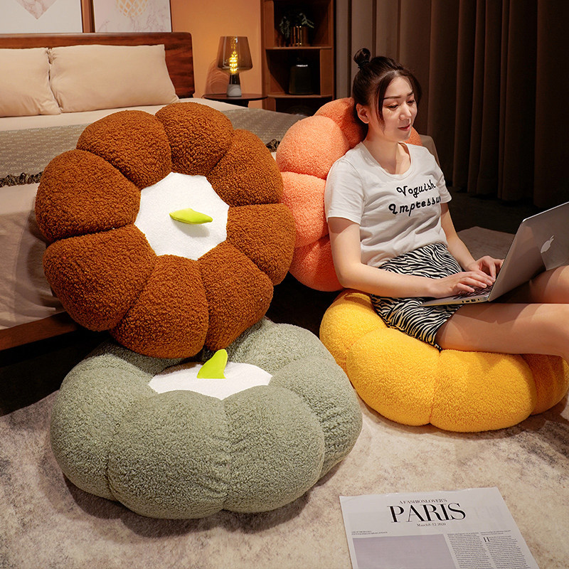 Pumpkin Tatami Floor Cushion, Soft Lazy Seat Cushion for Living Room Bay Window
