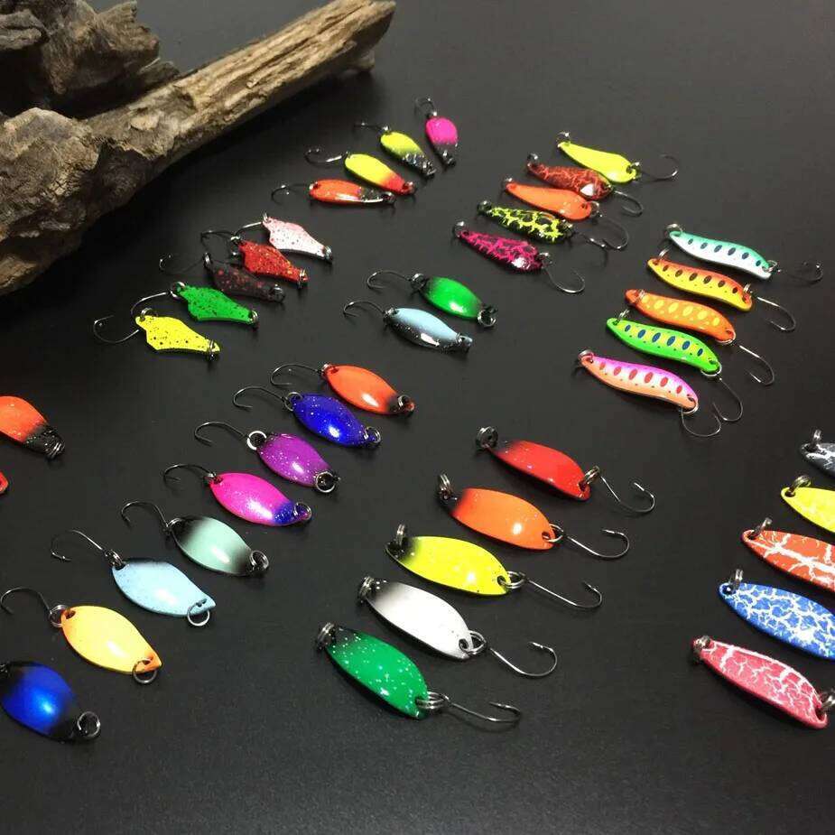 TOMA Spoons Metal Trout Lures 5pcs 2.2g 2.5g 3g 4.5g 5g Small Hard Bait Sequins Spinner Fishing Spoon with Single Hook S260305
