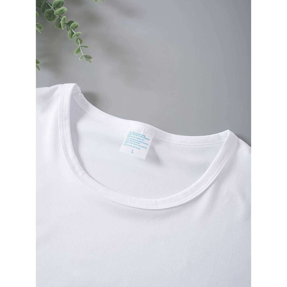 Heart Print T-Shirt For Valentine's Gifts, Crew Neck Short Sleeve T-Shirt, Casual Every Day Tops, Women's Clothing XJ260306