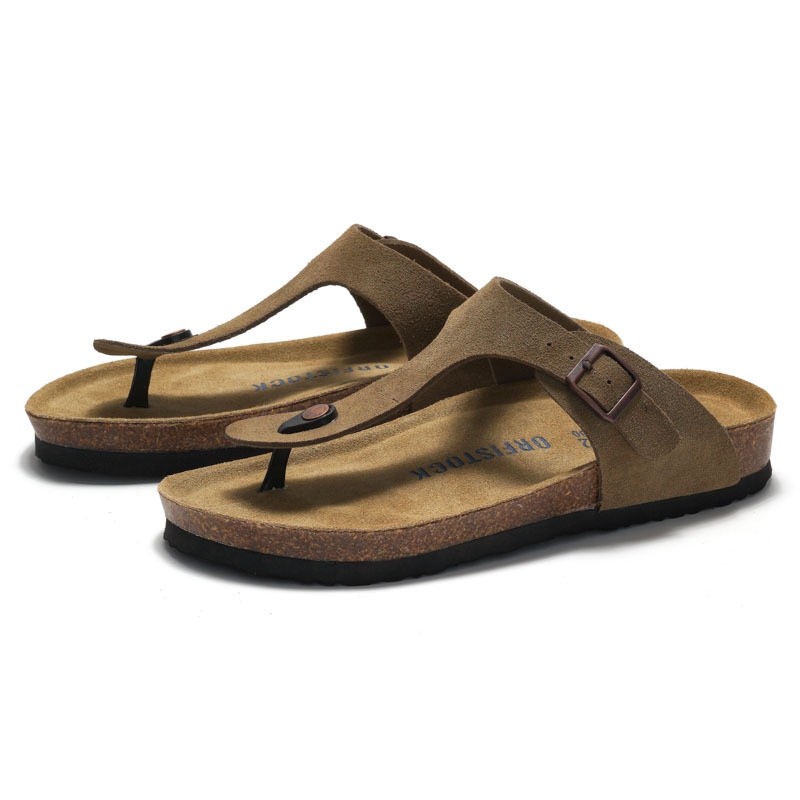 ORFISOCK 2026 Hot Summer Classic Casual Designer Flat Slippers Leather High Quality Breathable Outdoor Beach Shoes Sandals for Men and Women