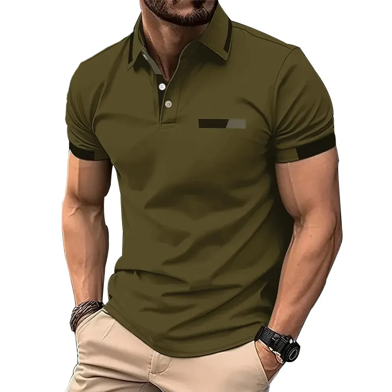 Men's Polos Pure Cotton Summer Short Sleeve T-shirt Luxury Brand Shirt Fashionable Selling Embroidered Design Polo