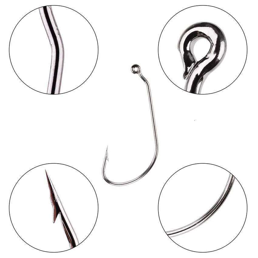 10pc/box Set Carbon Steel Wide Crank Offset Fishhook for Soft Worm Lure Barbed Hook carp Fishing Hooks Tackle S260305