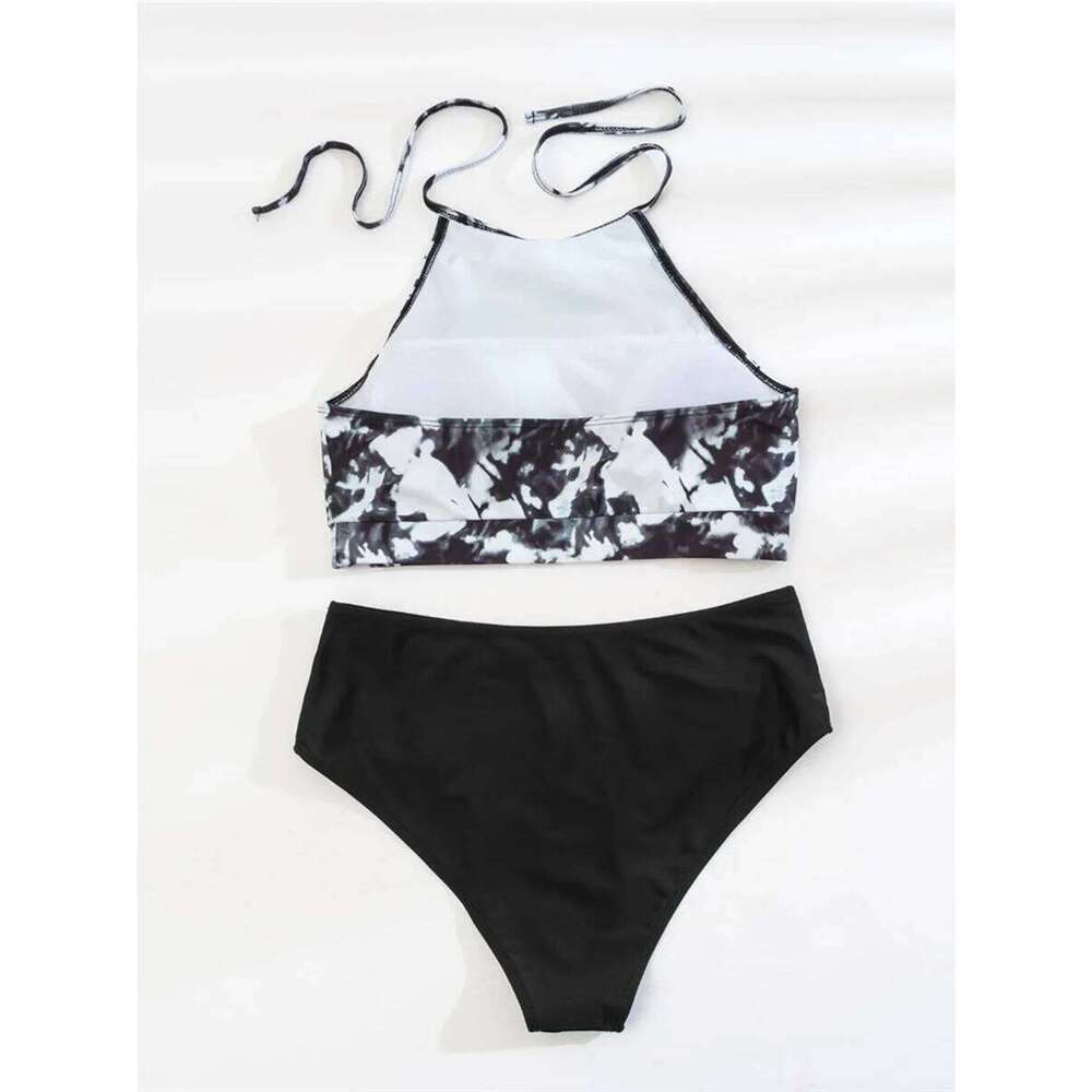 2025 Halter String High Waist Two Piece Bikini Swimsuit Women Sexy Swimwear Female Bather Bathing Swimming Swim Suit Beachwear XJ260206
