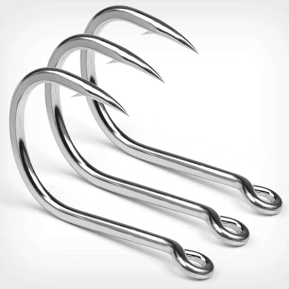 PROBEROS 10pcs High Carbon Steel Sharp Barbed Fishhook Single Hooks Sizes 3/0 to 13/0 Fishing Tackle S260305