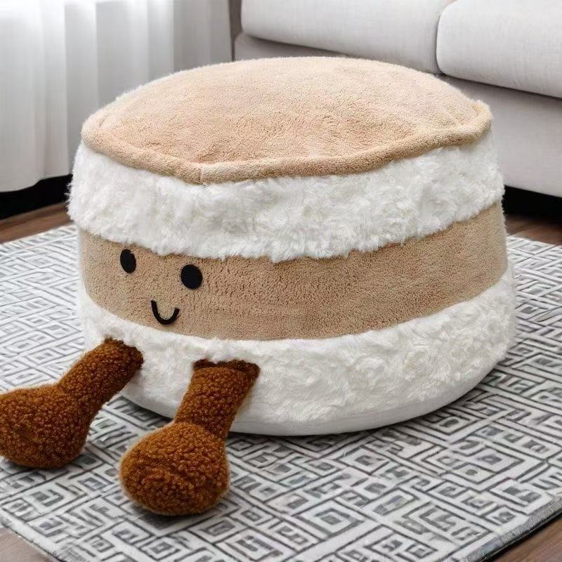 Cute Bread Seat Cushion, Removable Washable Tatami Stool for Living Room