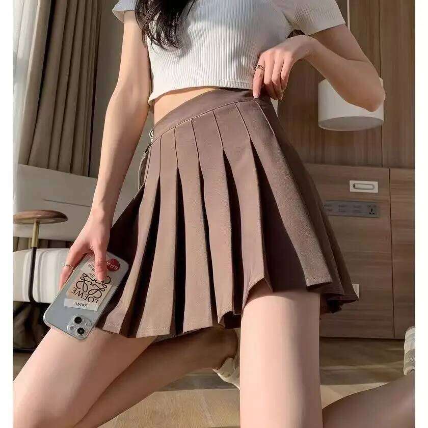 2025 Summer New Women Fashionable High Waist Short Sexy and Skinny Casual Tennis Golf Solid Color pleated Skirt XJ260309