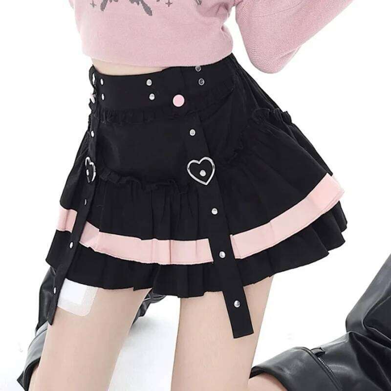Japan Lolita Mini Skirt Hotsweet Kawaii Bandage Patchwork Cake Summer All Match Streetwear Chic A Line Exquisite Skirts XJ260309
