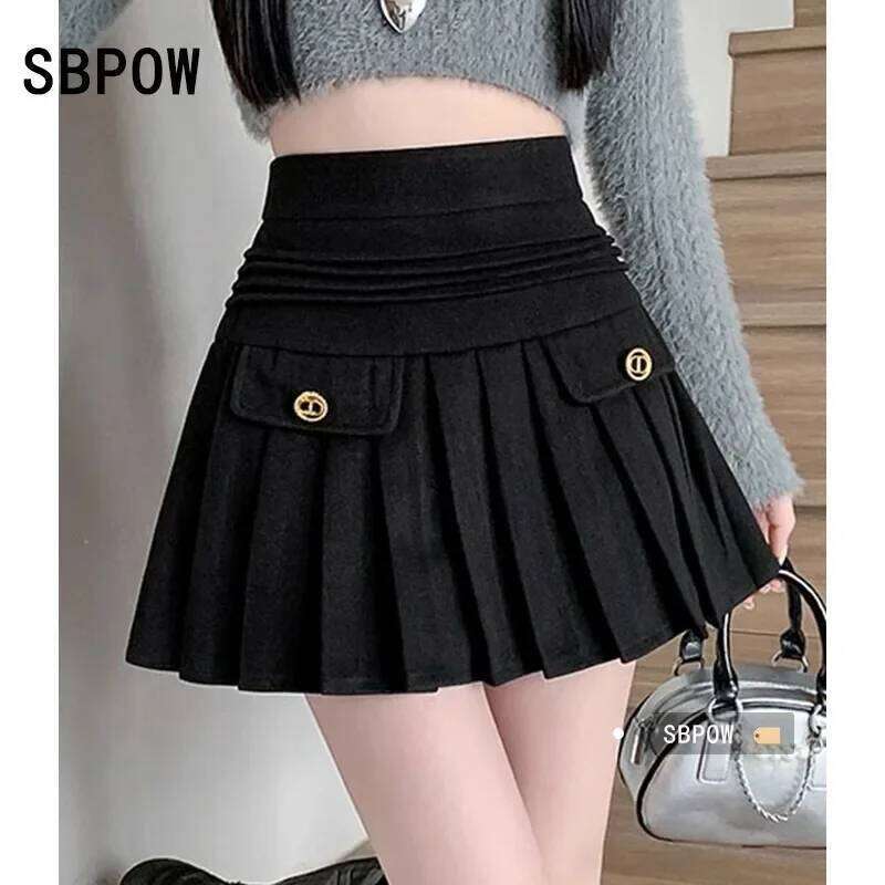 Quality Luxury Women Pleated Skirt Woolen Spring Korea Style Cheerleading Girl A-Line White High Waist Shorts Mini Skirts XJ260309