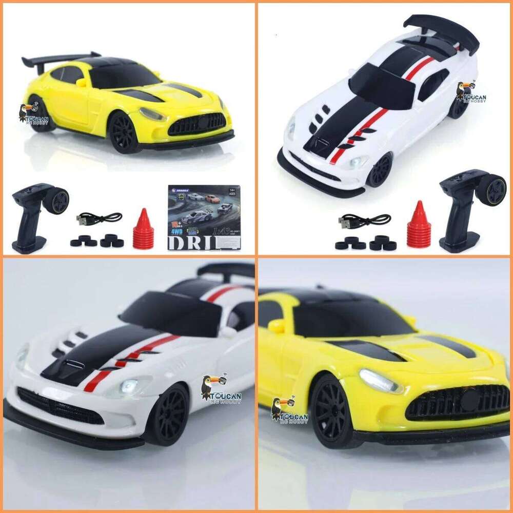 New RC Upgraded Gyro 1/43 Racing RTR 4WD Four-wheel Drive High Speed Radio Control Model 2.4g Drift Race Car Mini Gift C260306