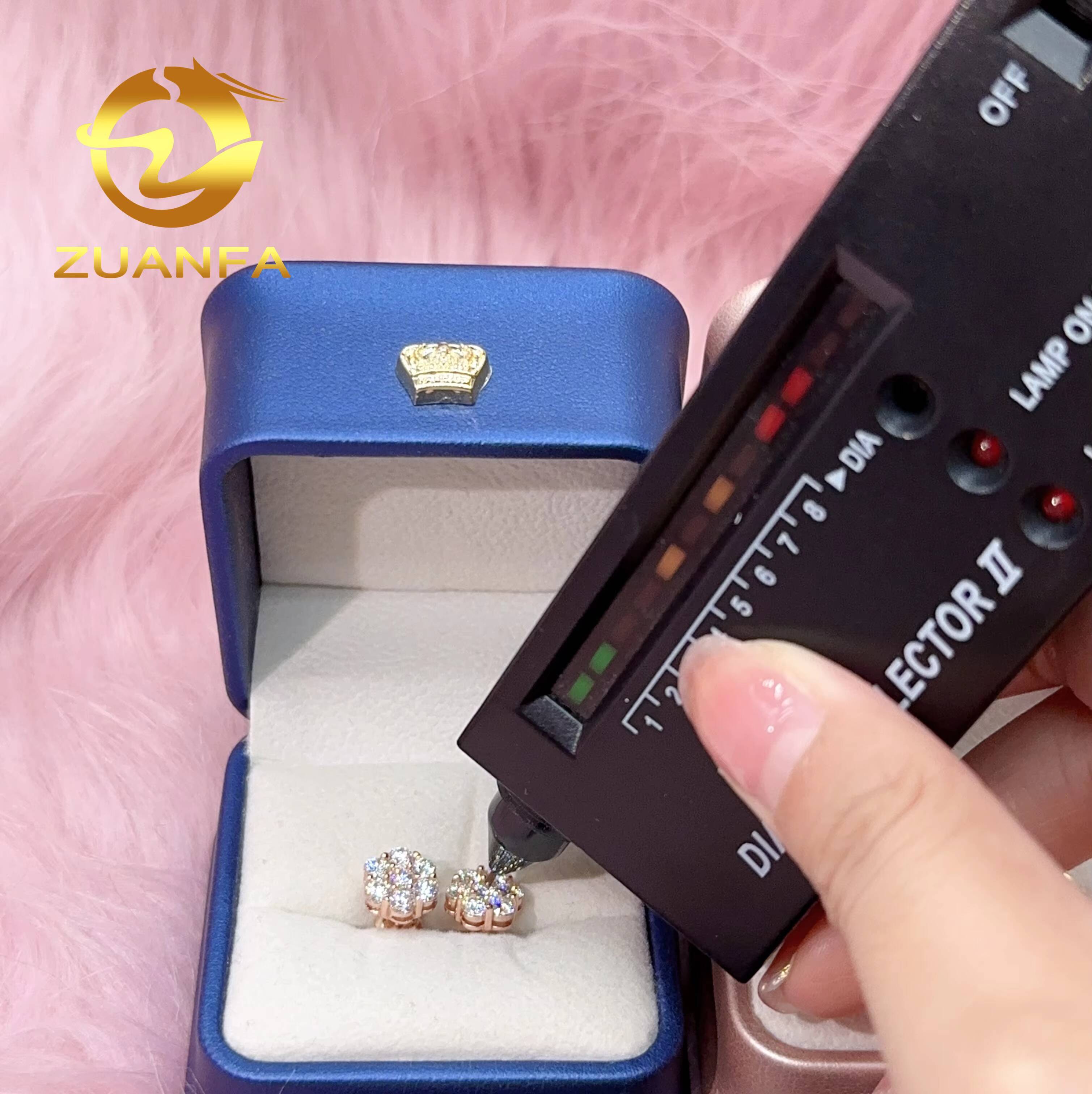 Pass Diamond Tester Classic Flower Cluster Moissanite Stud Earrings 925 Sterling Silver Moissanite Hip Hop Earring for Unisex