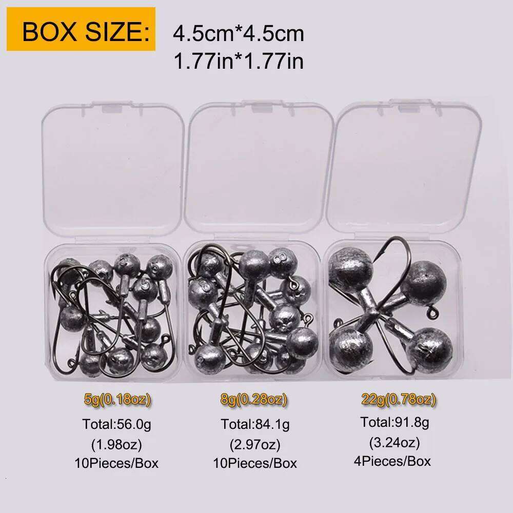 MrLurion1g 2g 3g 4g 6g 10g 25g 1Box jigging head hooks , all kinds of fishhooks,high quality fishing tackle for softbait S260305