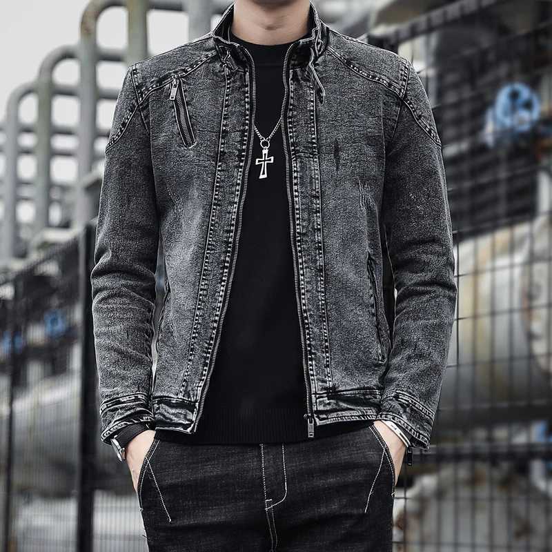 Men Denim Jackets Male Autumn and Winter Retro Denim Jacket Mens Trend Fashion Korean Version Slim Fit Jacket M260309