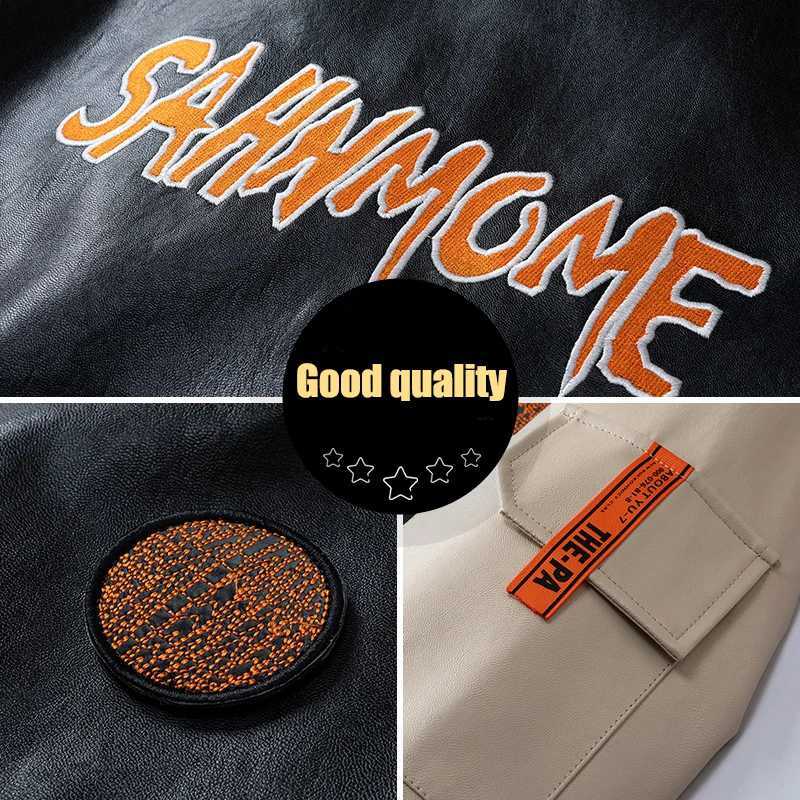 Couple Jacket Bomber Jackets American Woman Outerwear High Street Embroidered PU Leather Jacket Mens Loose Match Baseball Coat M260309