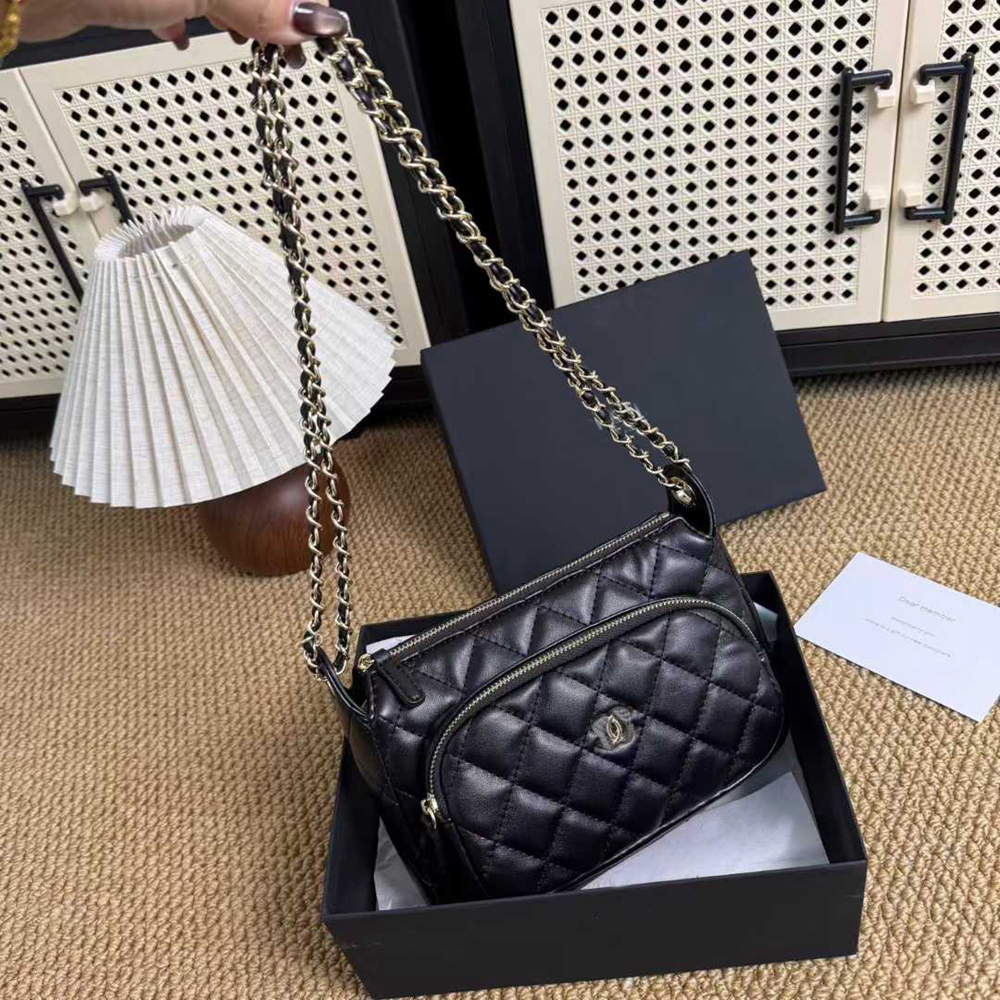 Luxury Bags Classic Gift bags VVIC Gift Vic Limited Gift Crossbody Bag, Luxury Double Chain Hobo Shoulder Purse with Gift Box 21-7.5-15cm