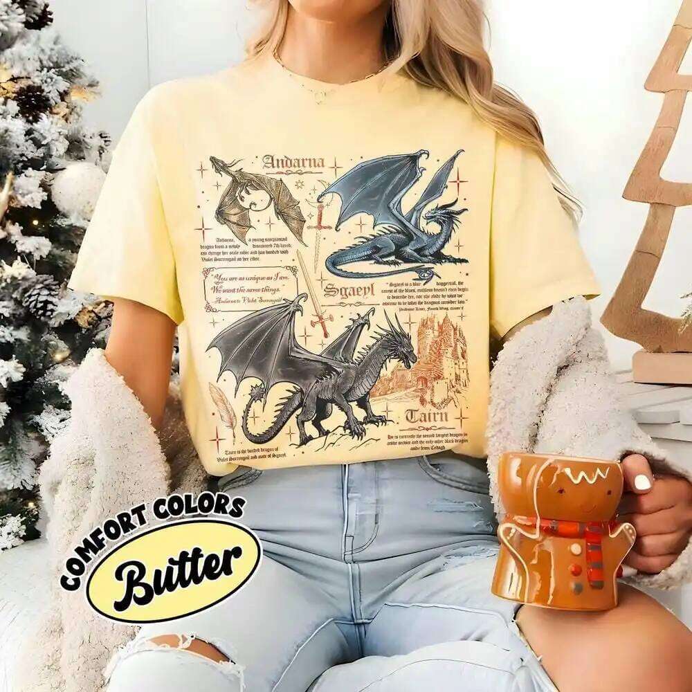 Women Retro Fourth Wing Dragon Comfort Basgiath War College Shirt Bookish Gift for Readers Funny Sweatshirt Streetwear XJ260306
