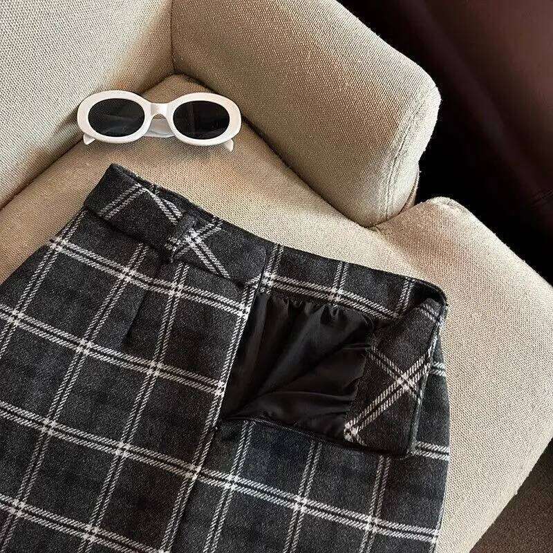 Woman Clothing Y2k Gingham JK Mini Skirts 2000s High Waist Sweet Lace Harajuku Korea A-Line Zipper Girls Vintage Autumn Winter XJ260309