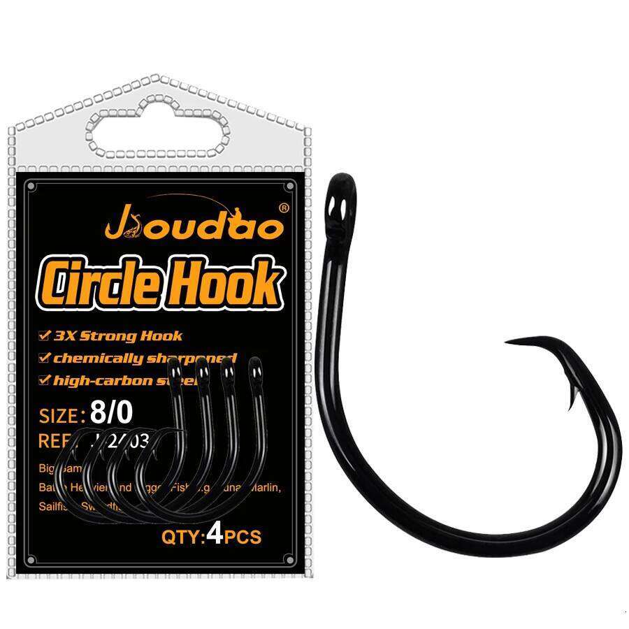 Black Offset Circle Hooks for Big Game Saltwater Tuna Fishing Hook 4# 1# 1/0# 2/0# 3/0# 4/0# 5/0# 6/0# 7/0# 8/0# 10/0# 12/0# S260305