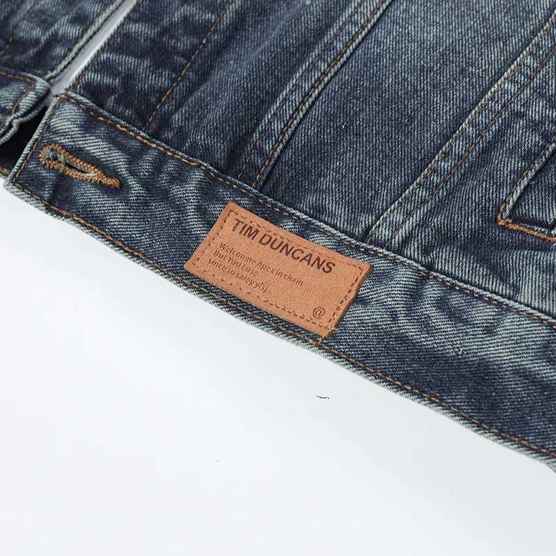 Korean Fashion Stylish Retro Cotton Outerwear Men Single Breasted Casual Jacket Spring Autumn Embroidered Jeans Coat a54 M260309