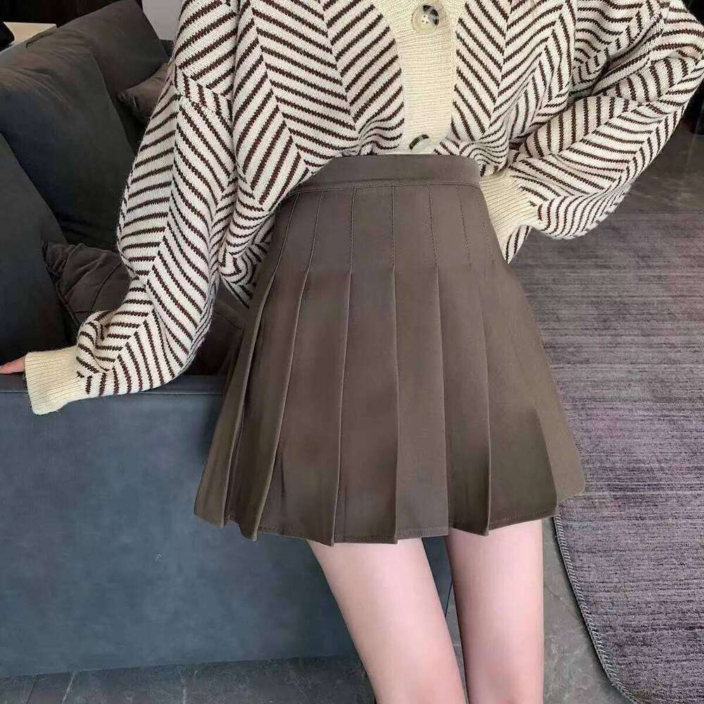New pleated skirt for 2025 Womens Mini Skirts Japanese School High Waist Kawaii Cute grey Plaid Skirt Uniform Harajuku Jupe XJ260309