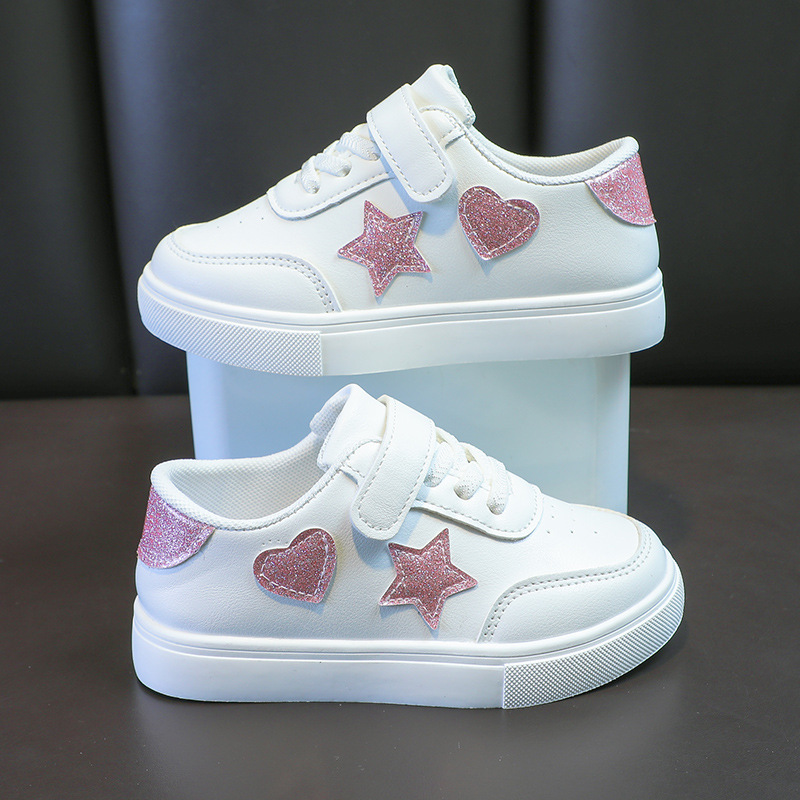 Free Shipping Kids Sneakers, Girls Shoes, White Sneakers, Board Shoes Children Fashion Walking Shoes Size 22-30
