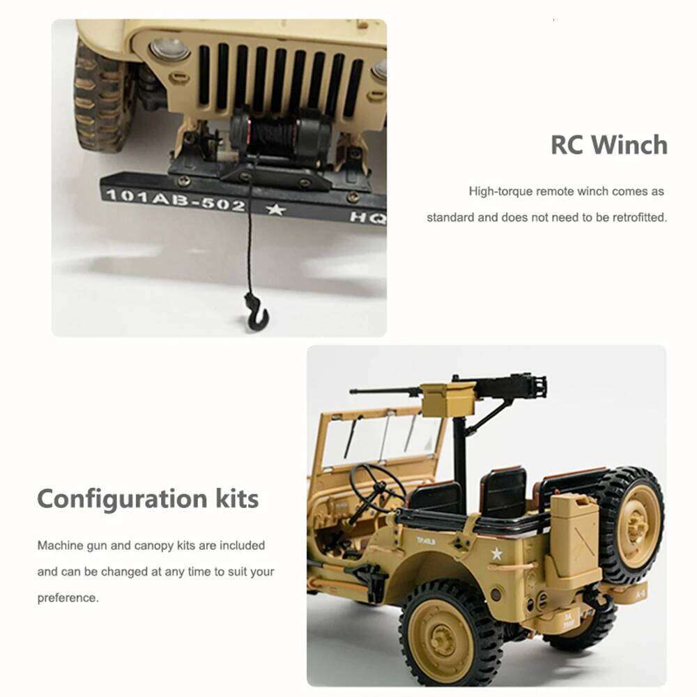 1/14 HG4-58 4WD Climbing Remote Control Model Electric Car Simulation Military Truck Adult Children's Toy C260306