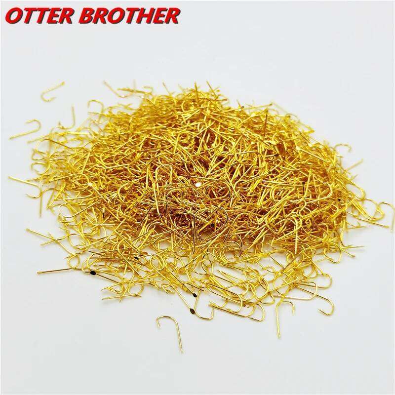 100pcs/lot Barbed Carp Hooks 1#-8# Series High Carbon Steel Gold Red Fishhook Holder Fishing Bait In Fly Worm Set Pesca S260305