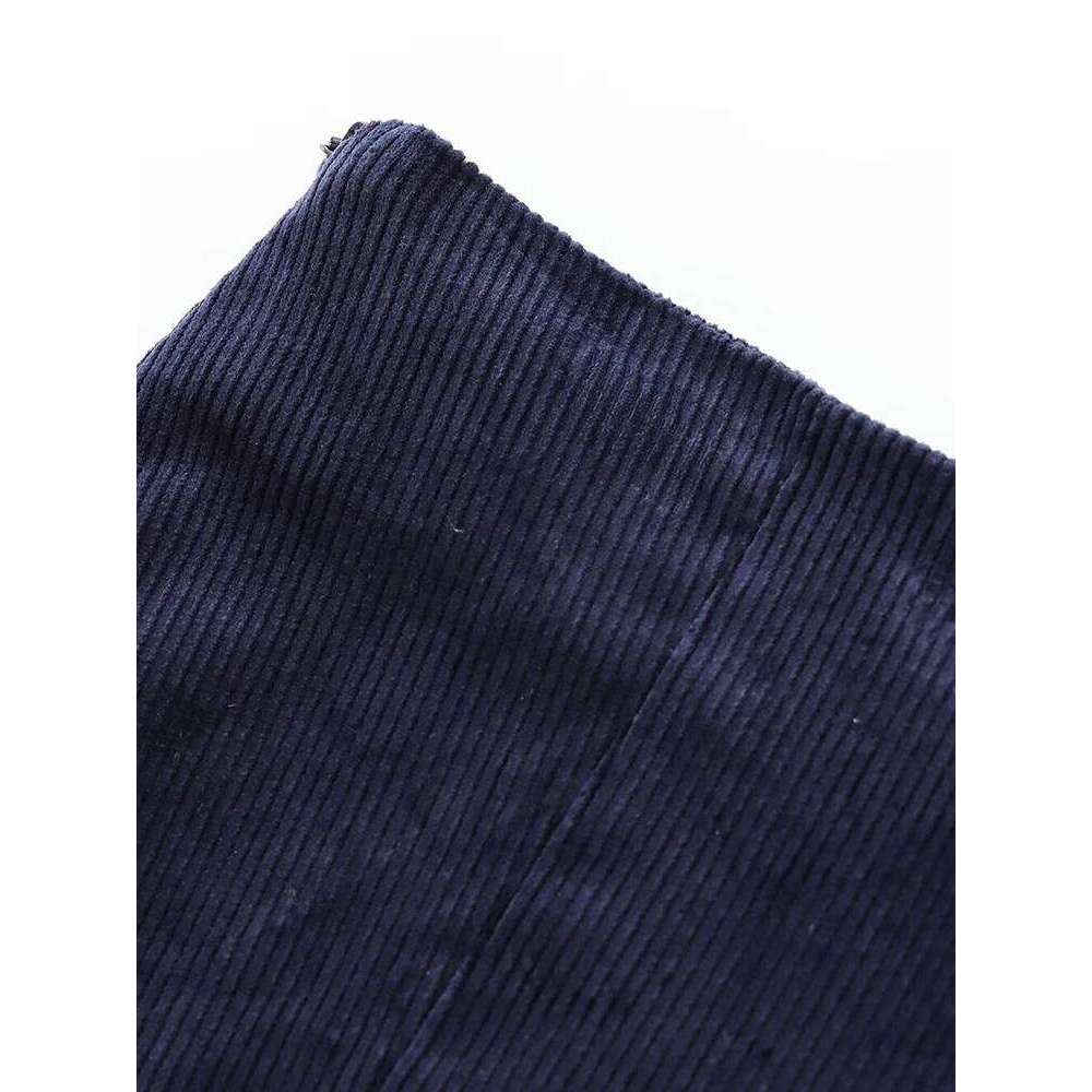 New Fall Women's Clothing European and American Style French Design Fashionable Versatile Corduroy Top Mini Skirt Set XJ260309