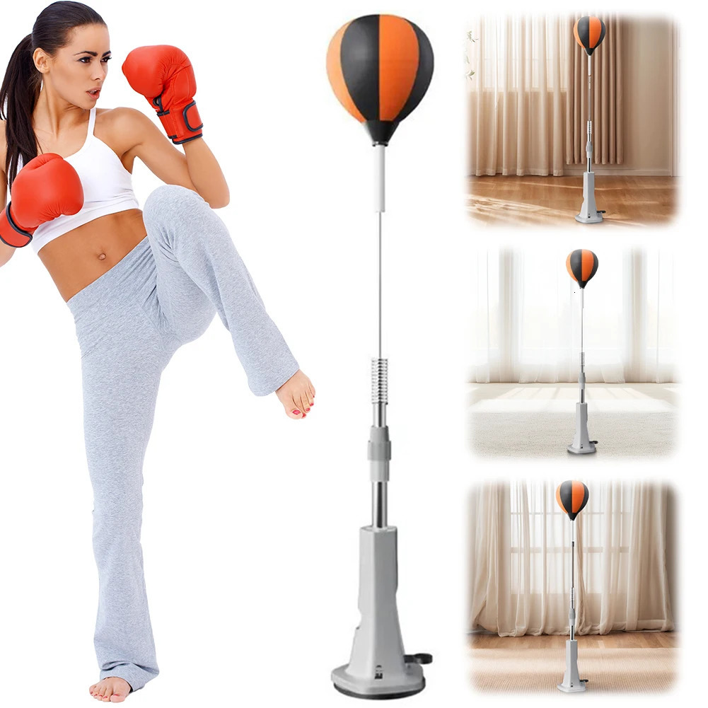 Punching Bag with Stand Boxing Height Adjustable Reflex Ball Set for Training Stress Relief Fitness 260228