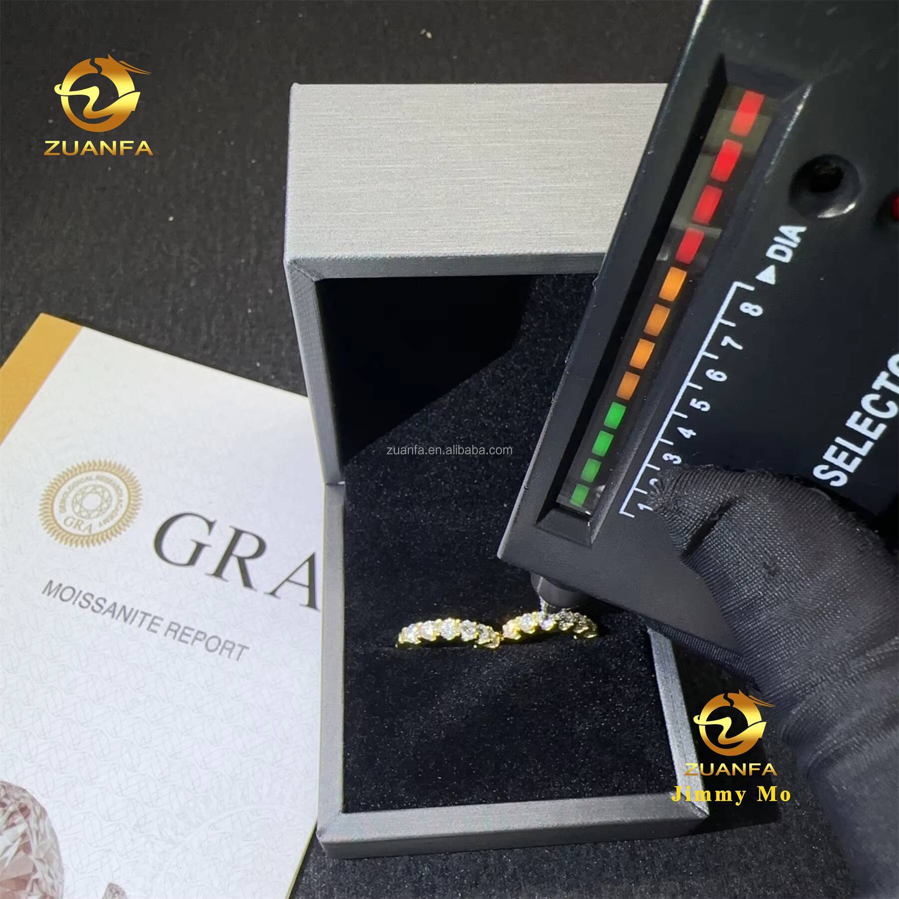 New Trendy Fashion Pass Diamond Tester Hip Hop Iced Out Style Jewelry 925 Silver VVS1 Moissanite Diamond Hoop Earrings Man