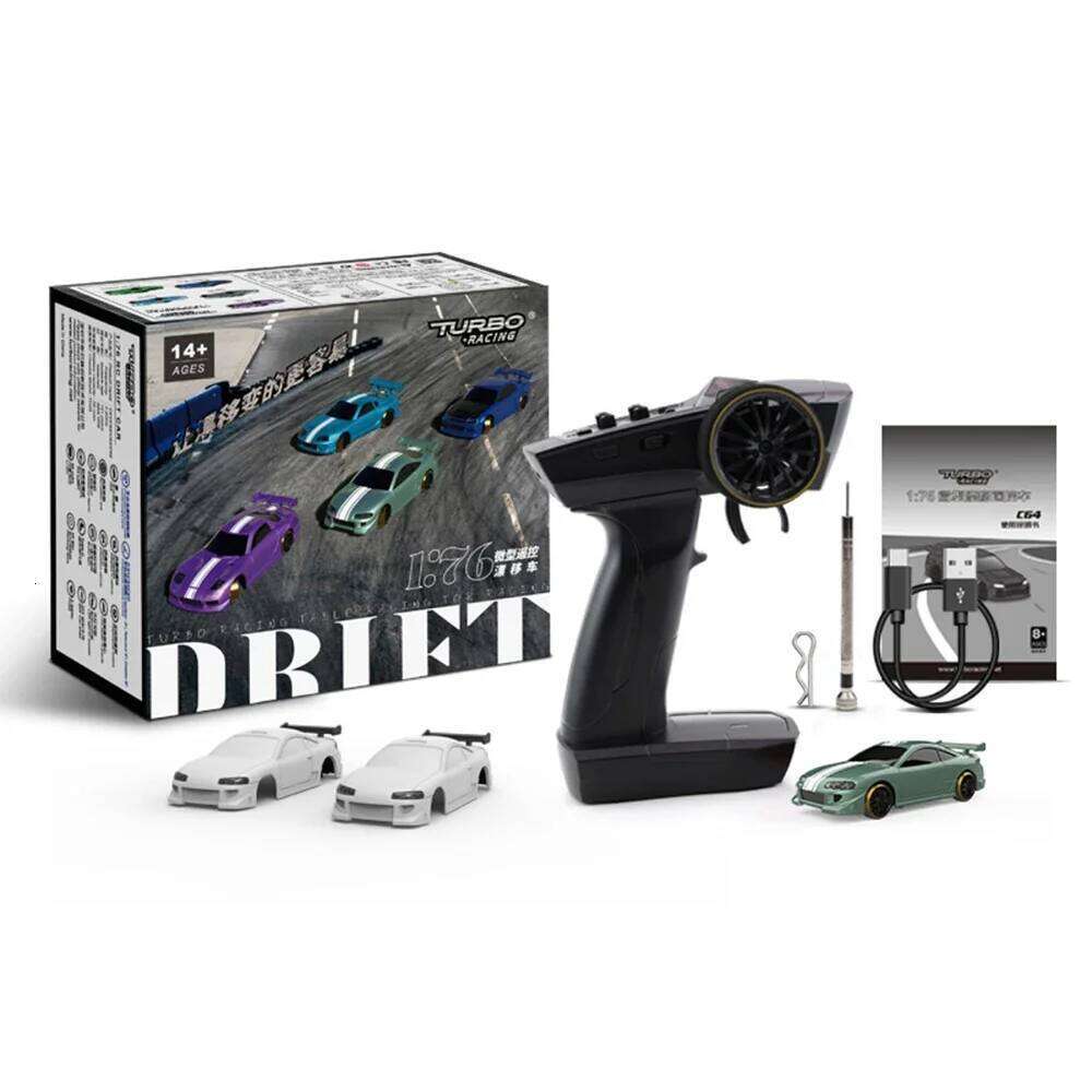 Turbo Racing 1:76 C64 C65 C61 C62 C63 RC Electric Drift Car With Gyro Radio Full Proportional Toys For Kids and Adults C260306