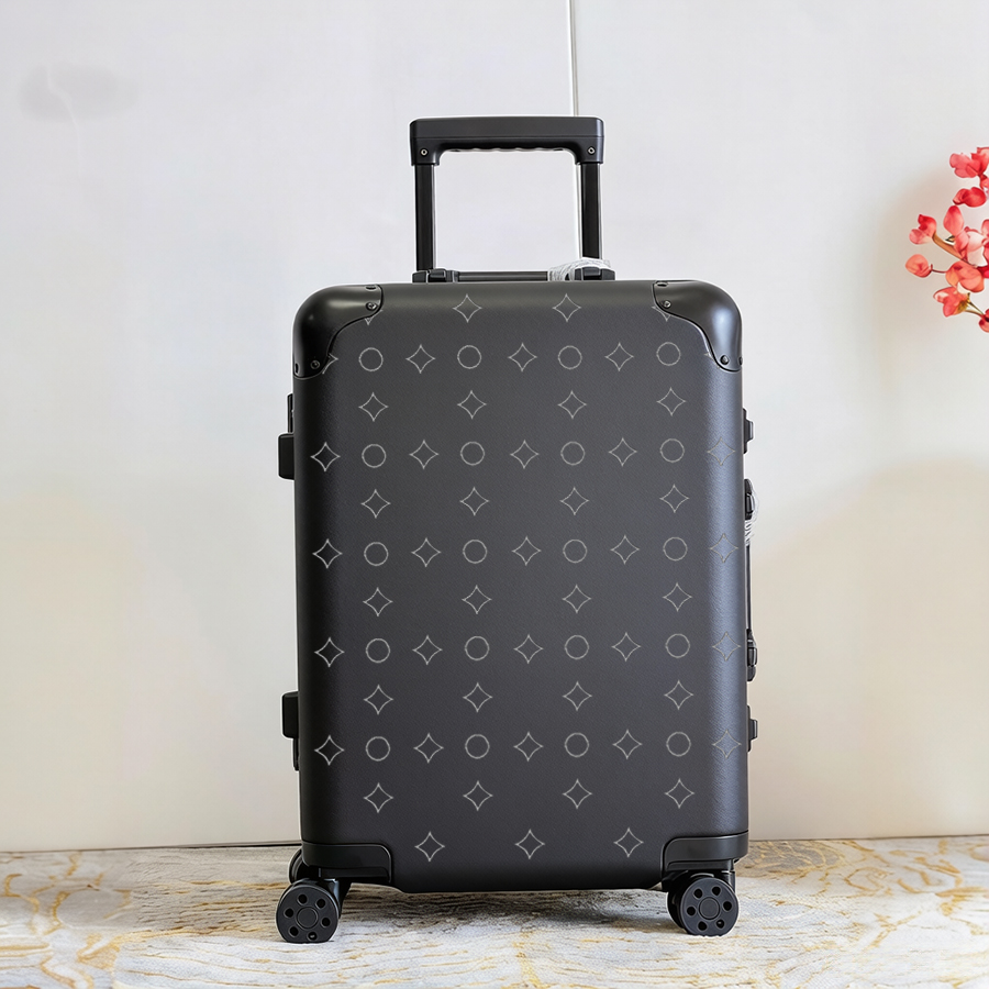 Luggage Designer Suitcase Luxury Luggage 20 inches Suitcases with wheels Trolley Case Travel Bag Boarding Case Password Genuine Leather Box Carry On Flower Letter