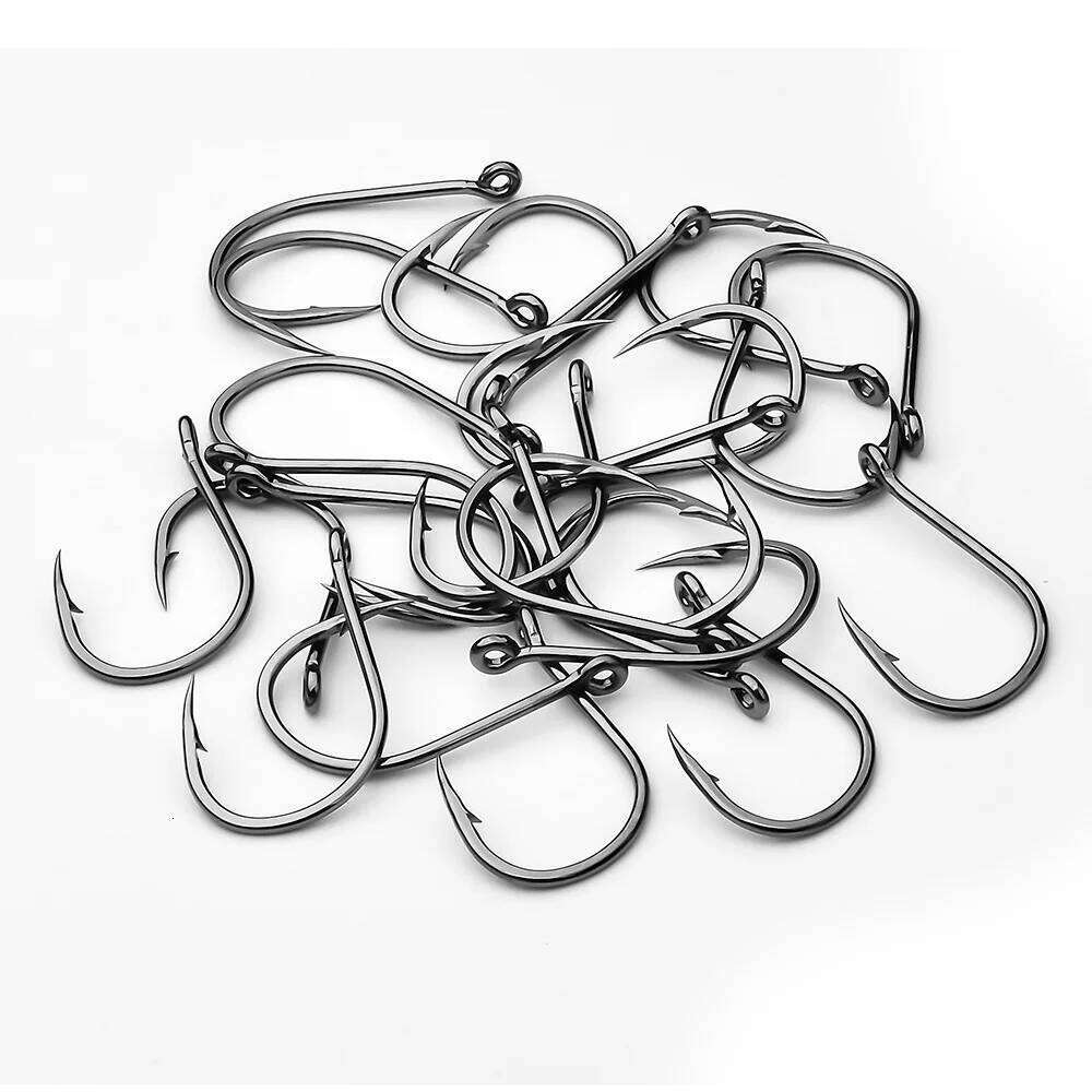 Inline Circle Hook High Carbon Steel Single Hooks Saltwater Closed Eye Fishhook 100pcs 3# 15# Fishing Equipment S260305