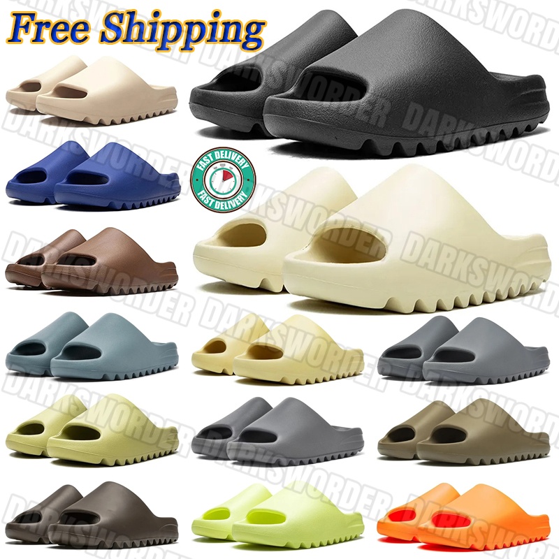 Designer Slippers EVA Slides onyx slate marine Mens Womens Indoor Bone desert sand flat Slide azure Summer Beach Pool Classic Sandals yezzyslipperz Yezzyslides