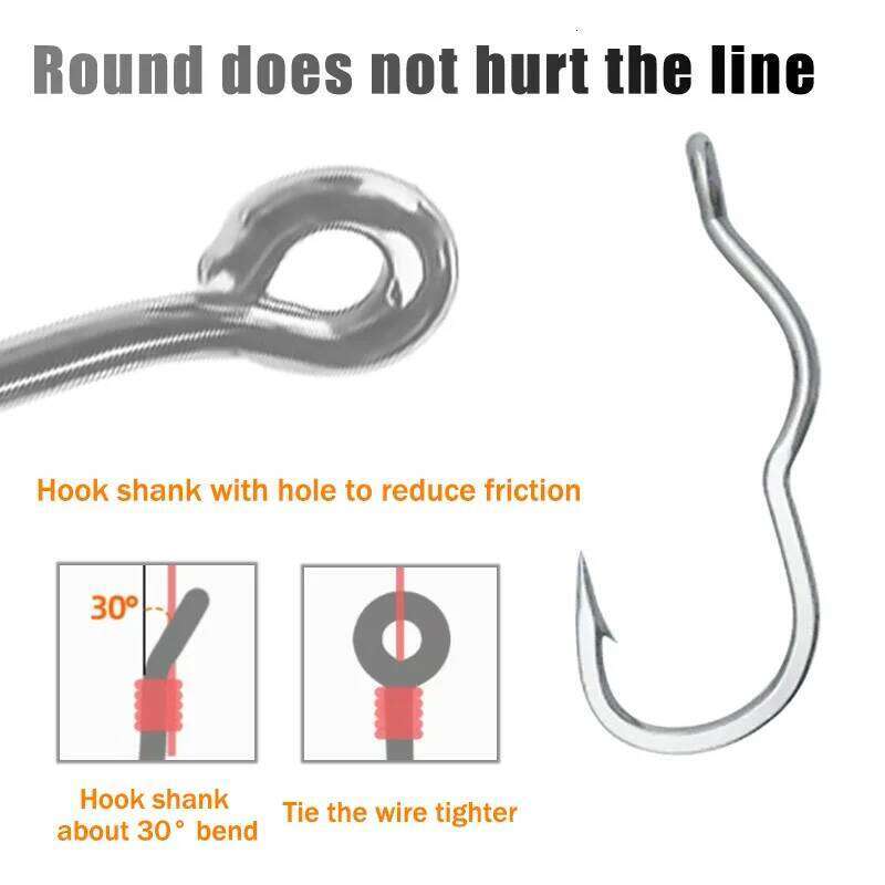 100/50PCSpcs high carbon hook, stainless steel durable, barbed, fishing first choice hooks S260305