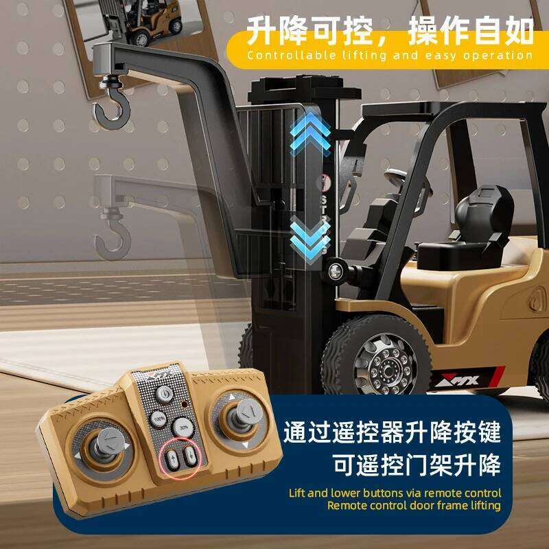 1/64 Forklift Mini Semi-proportional 2.4G Rc Car Bluetooth Alloy Remote Control Engineering Vehicle Children Toys Ask Nanfeng C260306