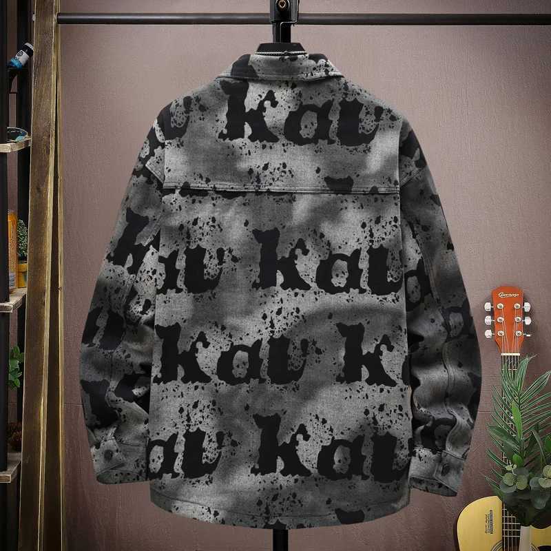 Mens Denim Jacket Long Shirt Fashion Male Jean Coats Sleeves Korean Popular Clothes Lxury Print Vintage Cowboy Coat M260309