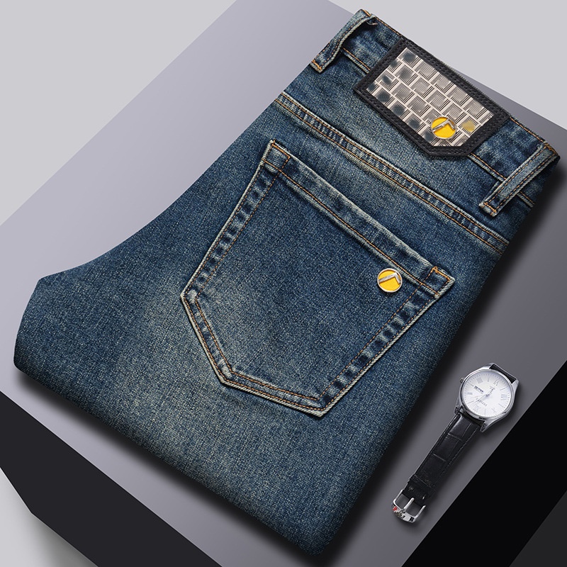 Luxury Designer Men's Slim Fit Jeans - High Quality Cotton Denim Pants, Comfortable Streetwear for Spring/Summer