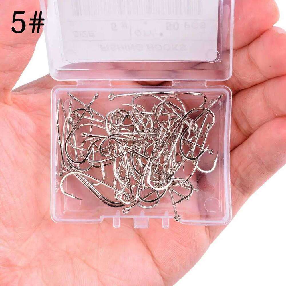 50/20pcs Barbed Hooks Sea Worm Carp Single Circle Hook Set Fly Fishing Accessories Tackle Carbon Steel Fishhook S260305