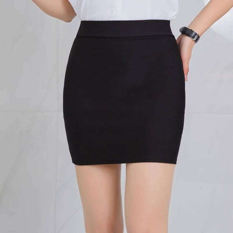 Office Wear Skirt Hip Elasticity Korean Tight Summer Sexy Wrap Elegant Black Mini Skirts For Women Fashion 2025 XJ260309