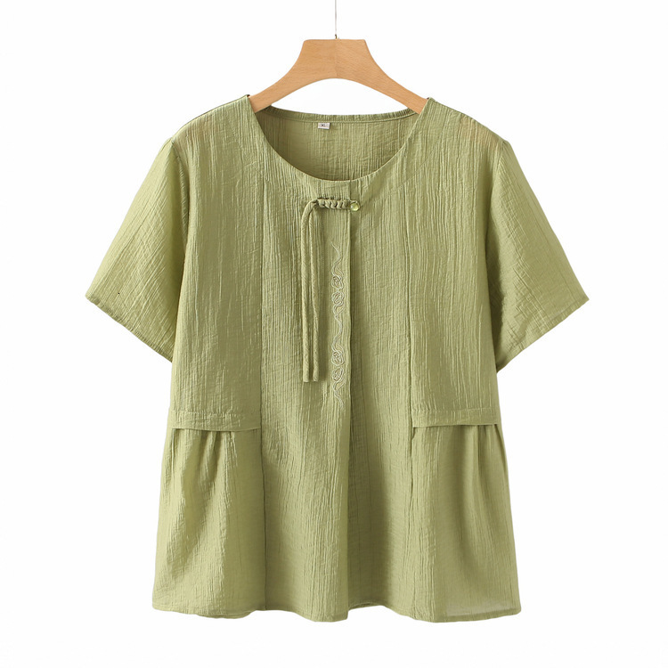 Middleaged Moms Summer Casual Fashion Tshirt Set 2025 Style for Middleaged and Elderly Agereducing Loose Slimming Top 210603