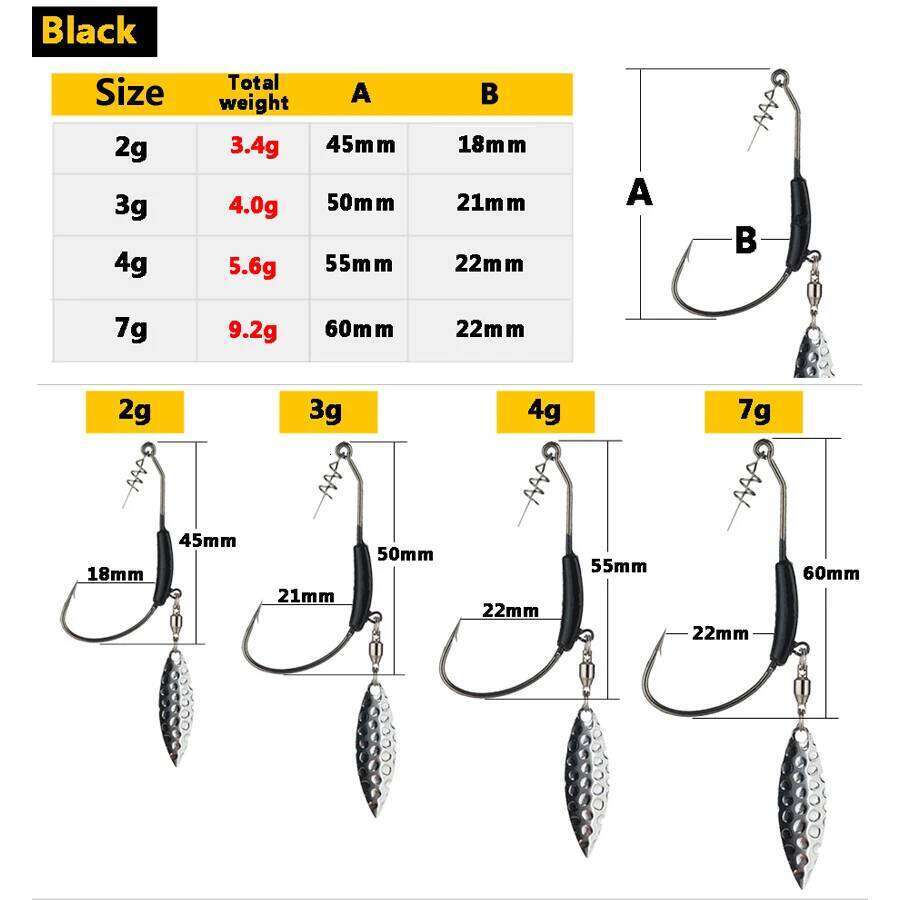 2pcs Offset Weighted Crank With Spoon sequins Hook Fish Hooks Fit for Texas Rigs Fishing Tackle S260305