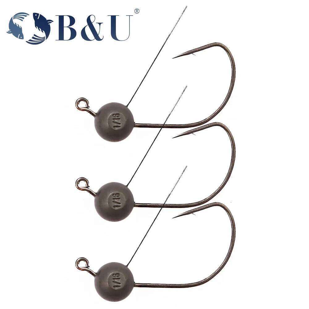 B&U Tungsten Inch Wacky Drop Shot Weedless jig hook for worm soft lure bait ,round head crank jigging fishing hooks S260305