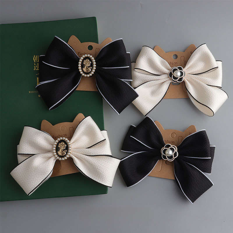 HairJewelry Hair Clips & Barrettes bow hair clips black white pearl metal flower decoration sweet elegant fashionable designer