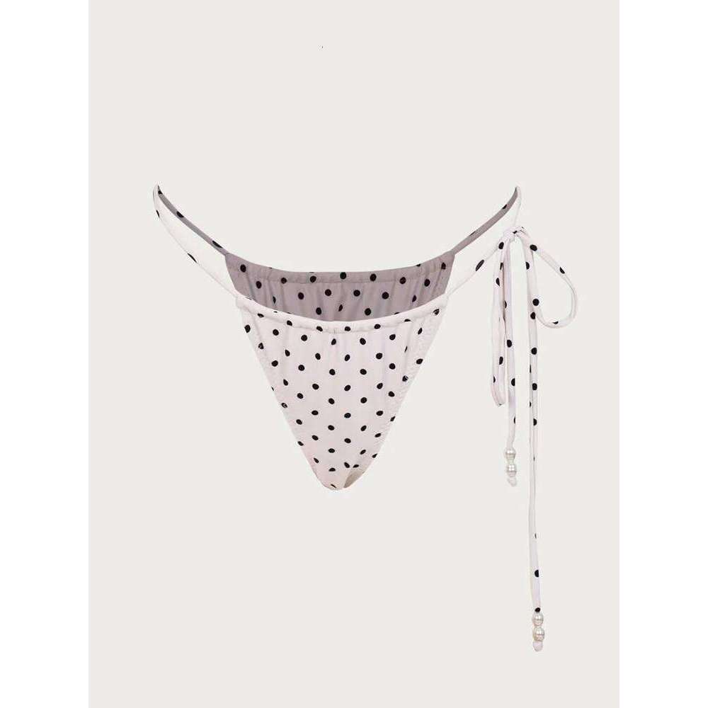 Hollow Dot Bikinis White Swimsuit Women Triangle Swimwear 2025 Print Bathing Suit High Cut Biquini Mujer Micro Thongs Beach Wear XJ260206