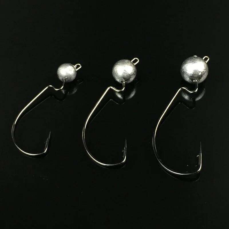 Fishing Mustad Hook Jig Head Sharp Original Color 3.8/5.7g/7.5/10.5g Worm Crank Fishhook Lot 3 Pieces S260305