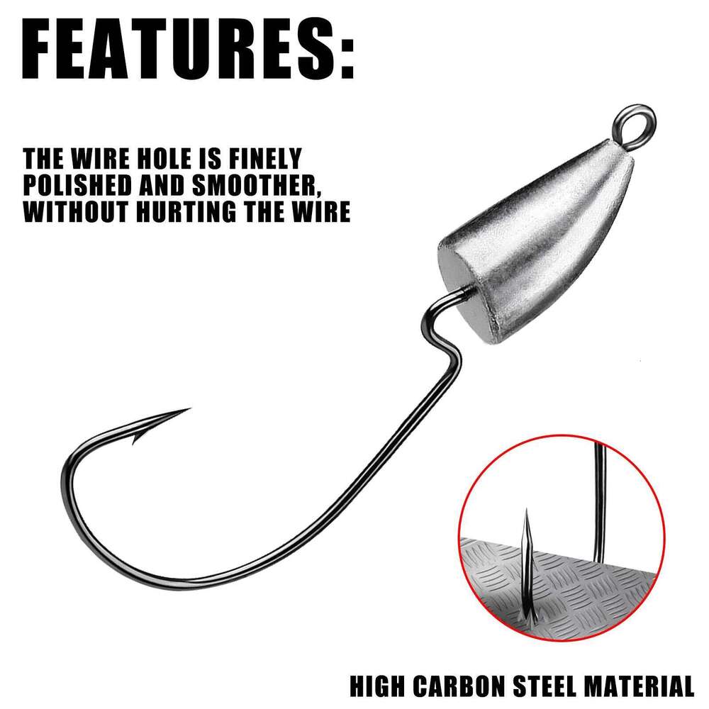 Jighead Fishhooks 10Pcs/lot 1.75g-14g Worm Hook Soft Lure Jig Head Hooks Artificial Bait Fishing Tackle Pike Fish S260305