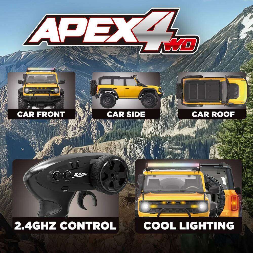 1:16 4WD Rc Car Full Scale 2.4G Off-Road Remote Control With LED Monster Trucks Race Cars Model Toys For Kids Adult Gifts C260306