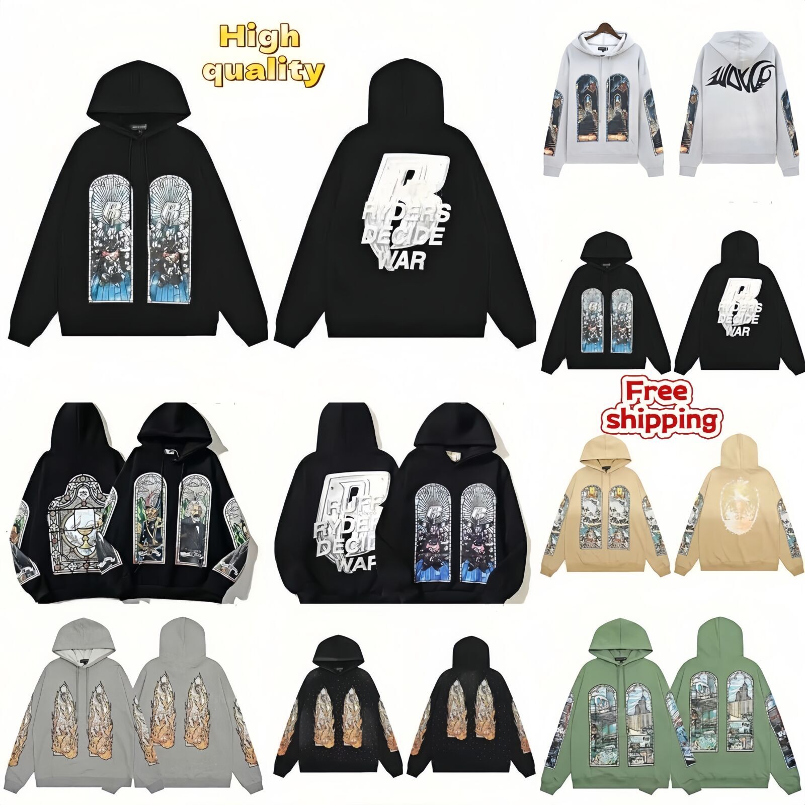 Who Decides War Hoodie Mens Designer Branded Pants Pullover Luxury Autumn Winter High Quality Embrodiery Y2k Street Long Sleeve Hoody Hip Hop Pants Sweat Shorts 6666