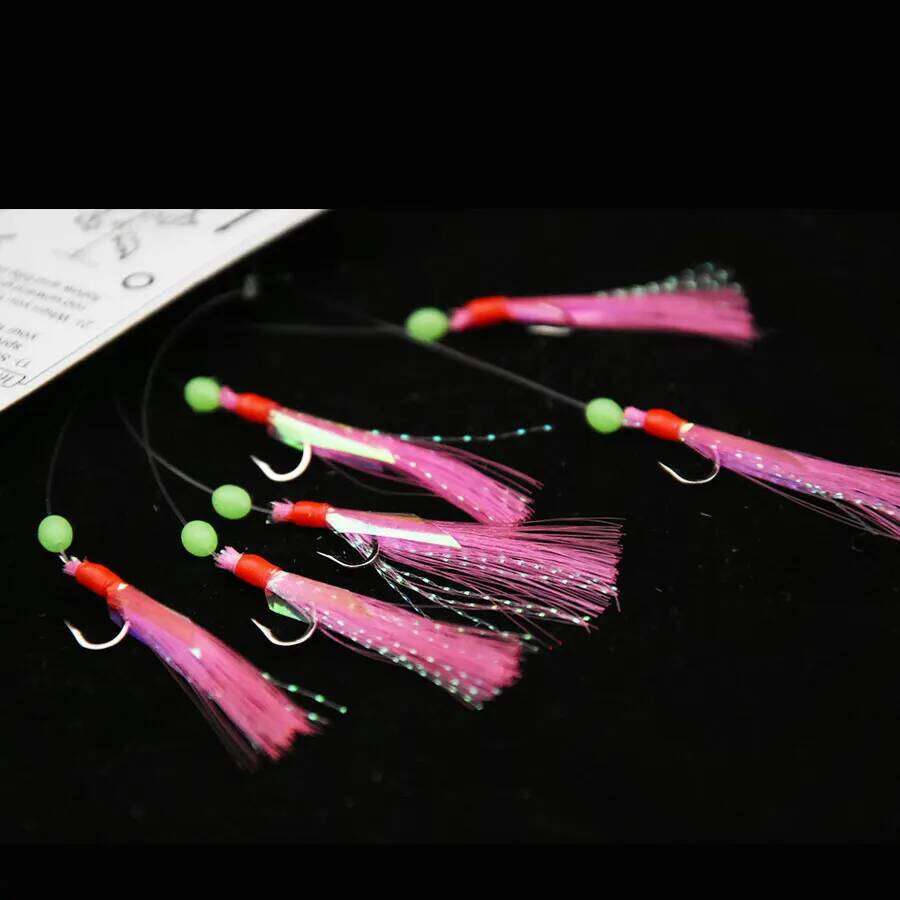 Mrlurion 3bags Fishing string for Mackerel sea water fishing lure tackle ,sabiki rig hooks with Flasher skin S260305